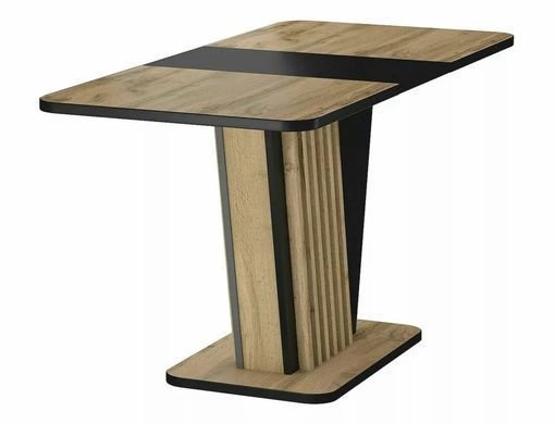 Masă de dining NEVIO STEJAR ARTISAN cu NEGRU (PAL LAMINAT) 125(170)&times;75 cm