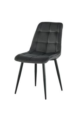 Cтілець обідній VITO GREY 51*60*90 (обідній стілець, спинка та сидіння дизайнерська тканина, чорні металеві ніжки) (29859)