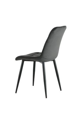 Scaun de dining VITO GREY 51*60*90 (scaun de dining, spătar și șezut din țesătură de designer, picioare metalice negre).(29859)