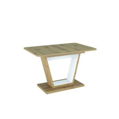 Masă de dining NIGEL STEJAR ARTISAN cu ALB MAT (PAL LAMINAT) 120(160)&times;80 cm