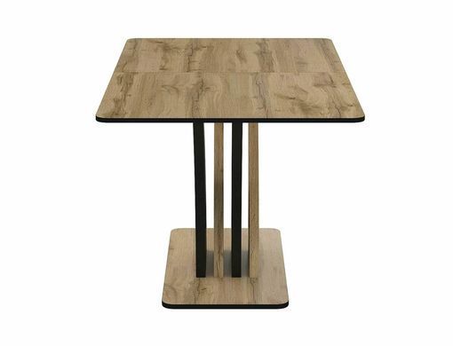 Masă de dining extensibilă VENTO, blat și cadru din placă laminată, stejar artizanal/negru, 76&times;68&times;120/160 cm
