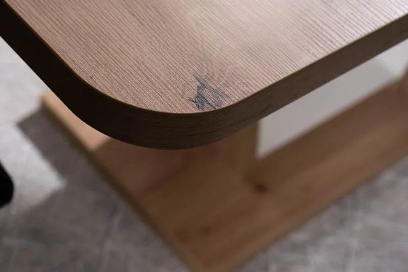 Masă de dining NIGEL STEJAR ARTISAN cu ALB MAT (PAL LAMINAT) 120(160)&times;80 cm