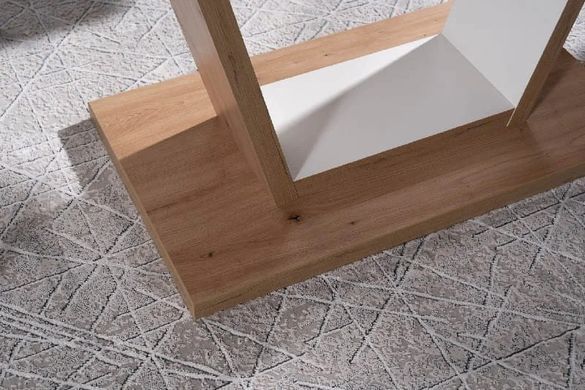 Masă de dining NIGEL STEJAR ARTISAN cu ALB MAT (PAL LAMINAT) 120(160)&times;80 cm