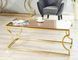 Coffee table KENZO A AMBER with GOLD (TEMPERED GLASS/STAINLESS STEEL) 120&times;60 cm