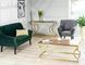 Coffee table KENZO A AMBER with GOLD (TEMPERED GLASS/STAINLESS STEEL) 120&times;60 cm