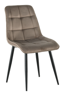 Обеденный стул VITO CAPUCCINO 51*60*90 (обеденный стул, спинка и сиденье из дизайнерской ткани, черные металлические ножки). (29861)