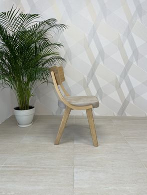 Set wooden dining chairs (4) Diran, Natural, fabric Mustang cream