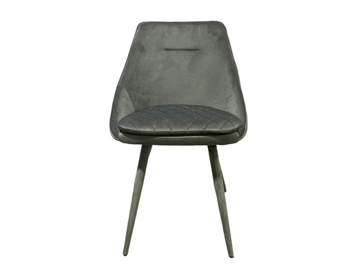 Dining chair VALENCIA GREY 56*54*85 (dining chair, back and seat grey velvet, leg black metal covered by velvet grey)(29581)