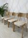 Комплект стільців (4) обідніх дерев'яних Diran, Natural, тканина Мустанг крем