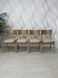 Set wooden dining chairs (4) Diran, Natural, fabric Mustang cream