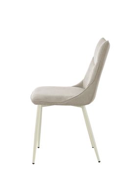 Dining chair KELVIN BEIGE (dining chair, back and seat made of designer fabric, cream metal legs).(29868)