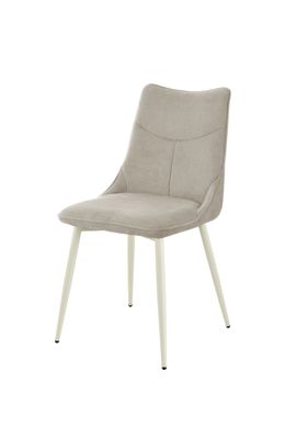 Dining chair KELVIN BEIGE (dining chair, back and seat made of designer fabric, cream metal legs).(29868)