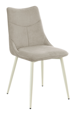 Dining chair KELVIN BEIGE (dining chair, back and seat made of designer fabric, cream metal legs).(29868)