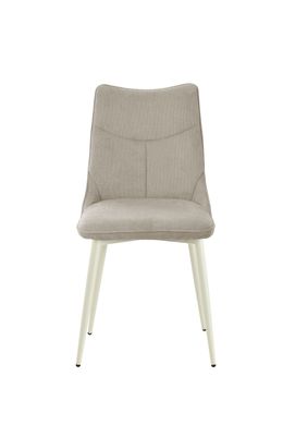 Dining chair KELVIN BEIGE (dining chair, back and seat made of designer fabric, cream metal legs).(29868)