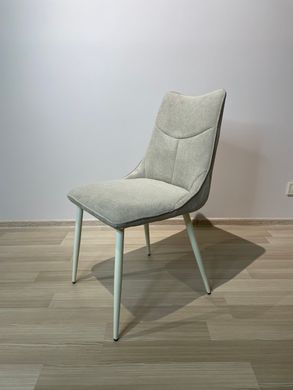 Dining chair KELVIN BEIGE (dining chair, back and seat made of designer fabric, cream metal legs).(29868)