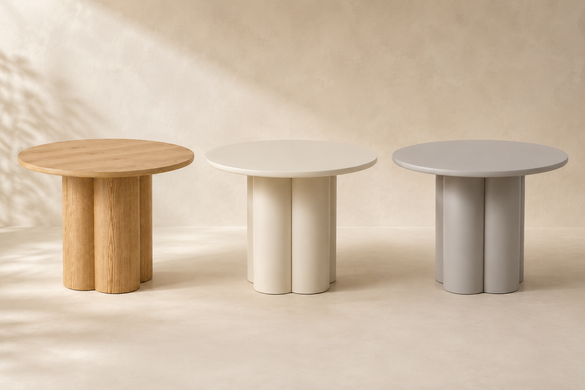 Masă de dining ROSALIA, blat și picior din furnir natural/culoare stejar 120*74 cm