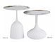Coffee table SALO B WHITE MARBLE EFFECT with MATTE WHITE (CERAMIC, METAL) 50&times;49 cm