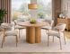 Masă de dining ROSALIA, blat și picior din furnir natural/culoare stejar 120*74 cm