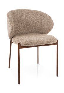 Scaun de dining KIOTO (FRAME WALNUT/BEIGE TAP.253) 54*46*75 cm