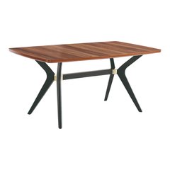 Dining table BROOKLYN WALNUT 170*90*75 (stylish designer table with gold decor, HPL table tops)(29942)