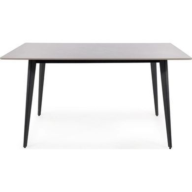 Masă de dining IVY GRI cu NEGRU MAT (CERAMICĂ/METAL) 140&times;80 cm