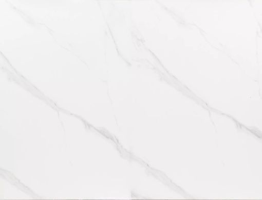 Masă de dining extensibilă WESTIN, blat din sticlă securizată și ceramică JASPER WHITE cu efect de marmură, alb mat/negru mat, 76&times;80&times;120/160 cm