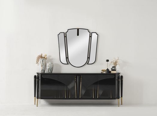 Set de living GENOVA (Masă, 6 scaune, comodă și oglinda)