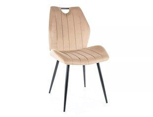 Scaun de luat masa ARCO BEJ (BLACK FRAME/BEIGE BLUVEL 28) 43*51*91 сm