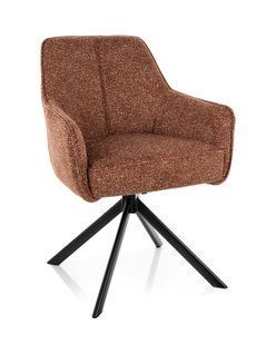 Scaun de dining NOTTI LEO (FRAME BLACK/CAMEL 35) 55*45*83 cm