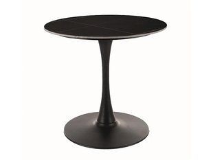 Masă de dining ESPERO NEGRU MAT cu NEGRU (CERAMICĂ/METAL) 80&times;75 cm