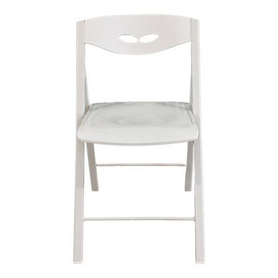 Scaun de sufragerie MARSALA ALB 45*46,5*76 (scaun extensibil, șezut și spătar mesteacăn îndoit, culoarea albă, picior din metal alb)(29554)