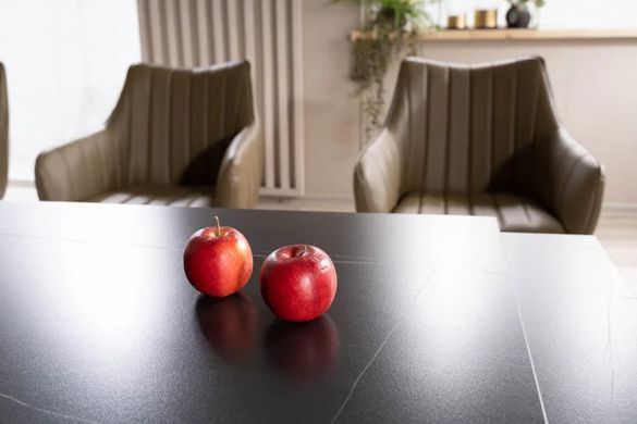 Masă de dining GENESIS NEGRU MAT cu FRASIN și NEGRU MAT (CERAMICĂ/MDF/METAL) 180(240)&times;90 cm