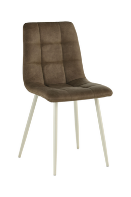 Dining chair RIA DARK PU 55*46*89 (dining chair, back and seat made of leatherette designer fabric, black metal legs).(29866)