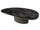 Măsuță de cafea BELLO A NEGRU VULCANO cu CUPRU (STICLĂ + CERAMICĂ/METAL) 140&times;80 cm