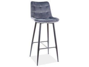 Scaun de bar CHIC-H1 GRI (BLACK FRAME/GRAY BLUVEL 14) 43.5*37*107 cm