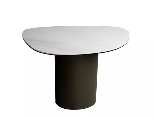 Măsuță de cafea BELLO B ALB NATURE CLOUD cu CUPRU (STICLĂ + CERAMICĂ/METAL) 75&times;50 cm