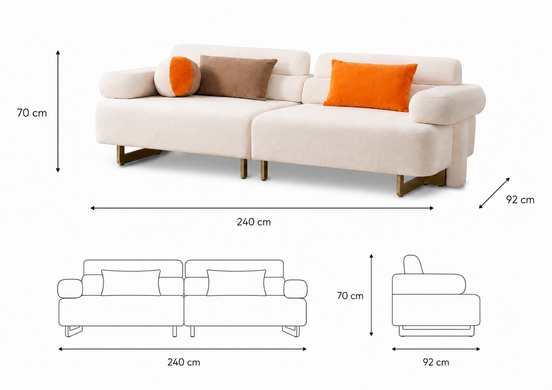 Canapea BERLIN-2 240*92*70cm