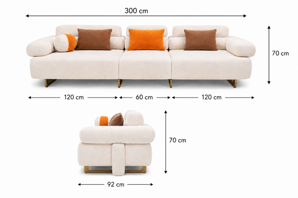 Canapea BERLIN-3 300*92*70cm