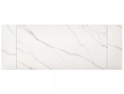 Masă de dining IMPERIA ALB MAT cu NEGRU MAT (CERAMICĂ/METAL) 160(220)&times;90 cm