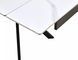 Masă de dining IMPERIA ALB MAT cu NEGRU MAT (CERAMICĂ/METAL) 160(220)&times;90 cm