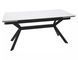 Masă de dining IMPERIA ALB MAT cu NEGRU MAT (CERAMICĂ/METAL) 160(220)&times;90 cm
