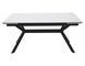 Masă de dining IMPERIA ALB MAT cu NEGRU MAT (CERAMICĂ/METAL) 160(220)&times;90 cm