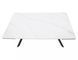 Masă de dining IMPERIA ALB MAT cu NEGRU MAT (CERAMICĂ/METAL) 160(220)&times;90 cm
