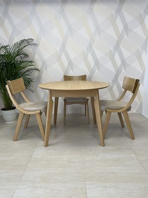 Folding wooden dining table Mars, natural\natural, 1000/1400*1000*760 round(29830)