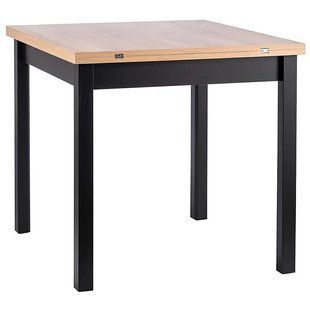 Masă de dining FLIP 80 STEJAR ARTISAN cu NEGRU (PAL LAMINAT) 80(160)&times;80 cm