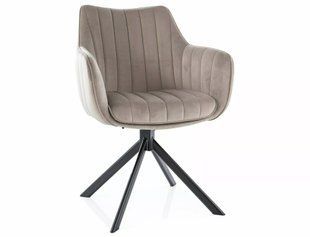 Scaun de dining AZALIA BEJ &Icirc;NCHIS (BLACK FRAME/DARK BEIGE BLUVEL 40) 44*61*86 cm