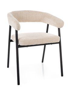 Scaun de dining KATANA (FRAME BLACK/BEIGE TAP.257) 57*48*75 cm