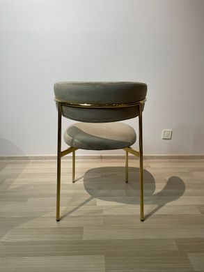 Dining chair EVA CAPUCCINO/GOLD 54*58*80 (dining chair, back and seat made of cappuccino velvet, golden metal legs).(29857)