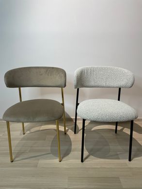 Dining chair EVA CAPUCCINO/GOLD 54*58*80 (dining chair, back and seat made of cappuccino velvet, golden metal legs).(29857)