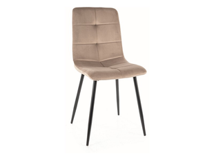 Scaun de dining IVO VELVET(FRAME BLACK/BEIGE BLUVEL 40) 45*39*91 cm